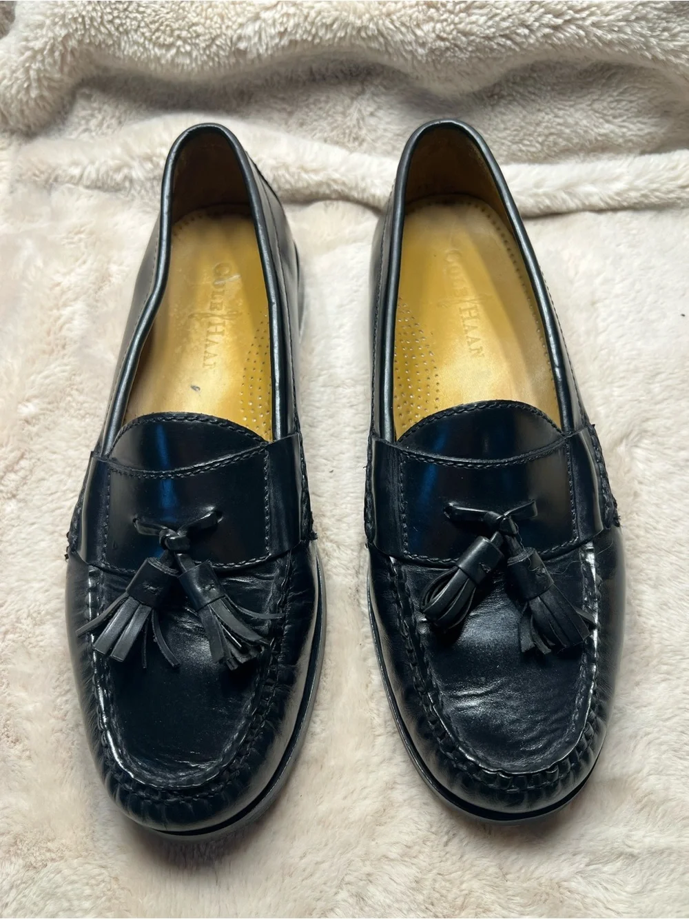 Cole Haan Pinch Tassel loafers in polished black leather Size 7.5 E